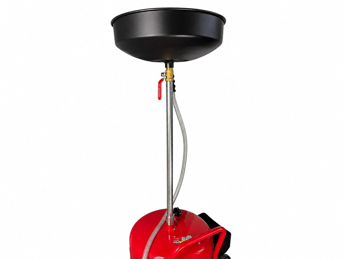 Recuperatore pneumatico per olio esausto da 75 litri con vasca di raccolta 10 litri, scarico a 6-8 bar, asta regolabile Gebo Tools