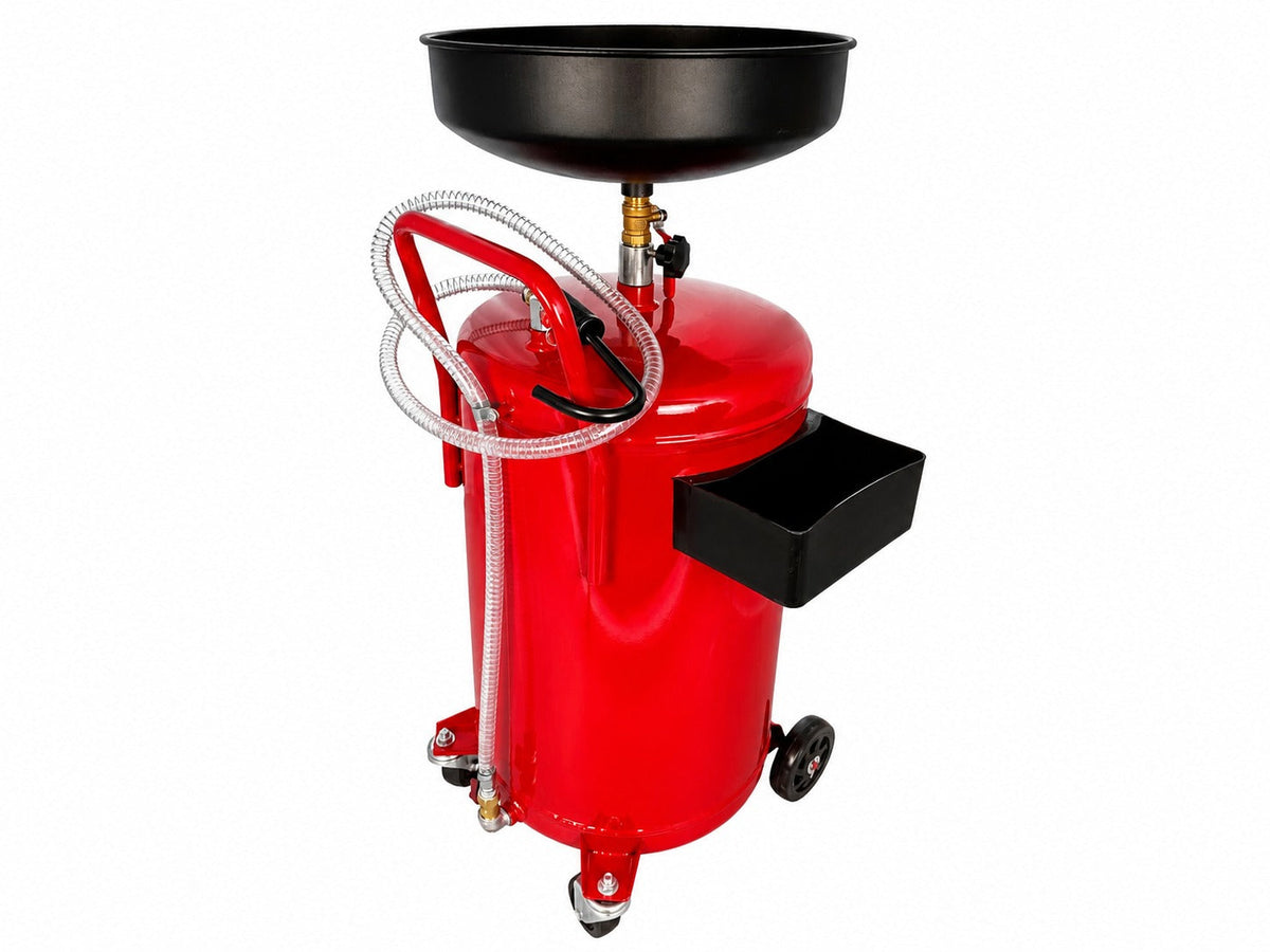 Recuperatore pneumatico per olio esausto da 75 litri con vasca di raccolta 10 litri, scarico a 6-8 bar, asta regolabile Gebo Tools
