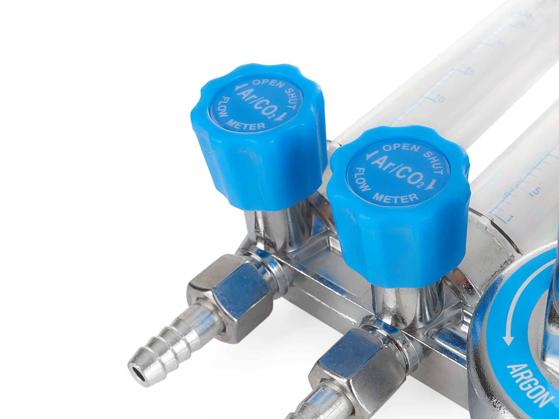 Regolatore di pressione co2 / argon a doppio rotametro