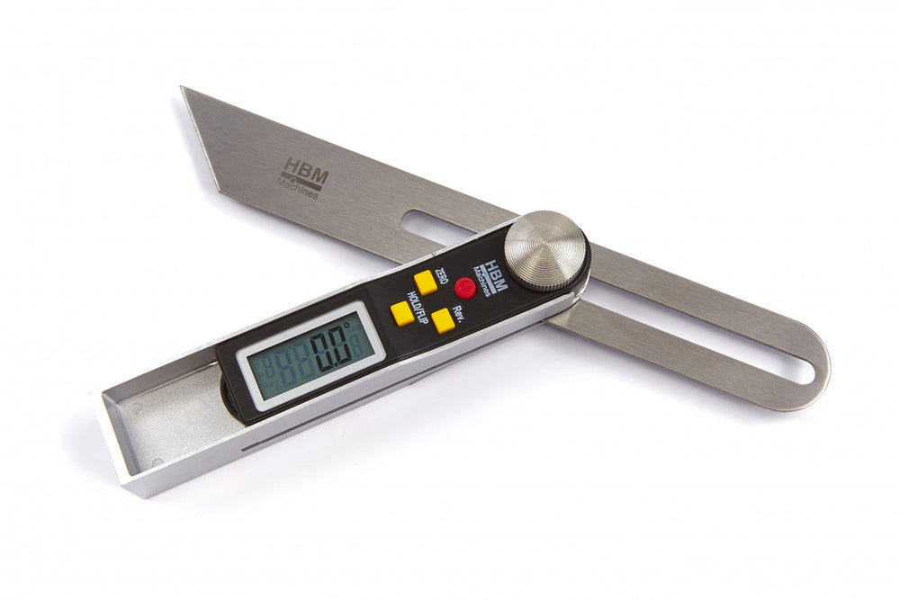 Righello angolare digitale, schermo display LCD, goniometro 360 gradi rilevatore angolo, in acciaio inossidabile con funzione di bloccaggio per falegnami ingegneria 200 mm Hbm