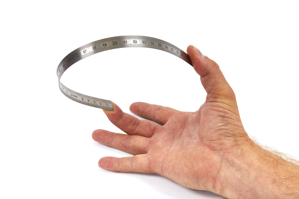 Righello flessibile in metallo, RVS 300 mm Hbm