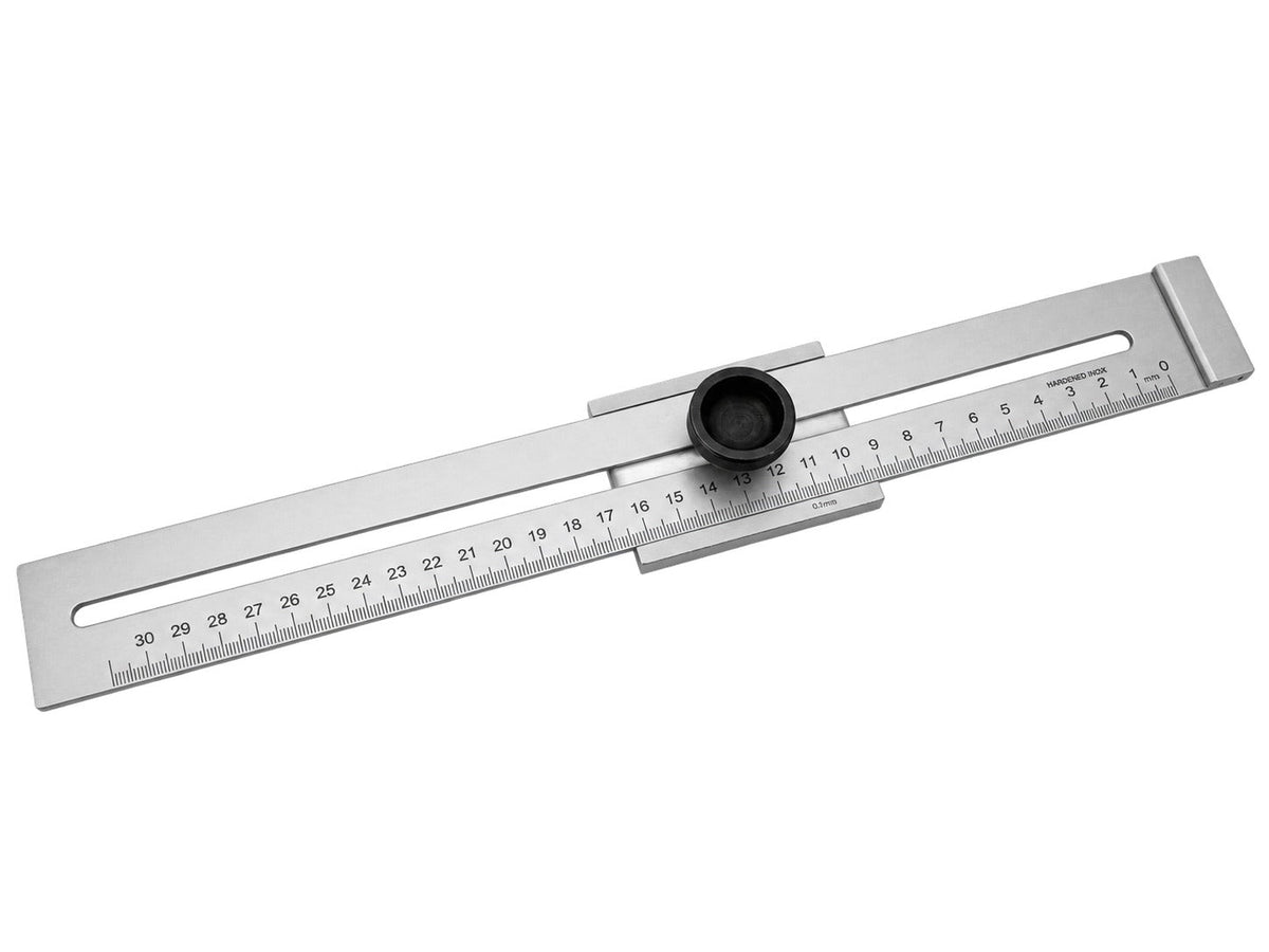 Righello scorrevole per la precisione della tracciatura della lavorazione del legno,strumento di misurazione parallelo in acciaio al carbonio 300 mm Gebo Tools