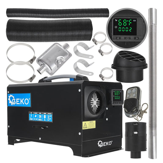 Riscaldatore a gasolio portatile 12v/230v 12kw, diesel, generatore aria calda per camper, tenda, campeggio, parcheggio, dotato di monitor LCD con telecomando