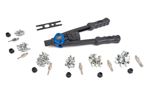 Set-kit rivettatrice manuale professionale, pinza per rivetti, tenaglia per filettati e a strappo, dadi ciechi, M3–M10