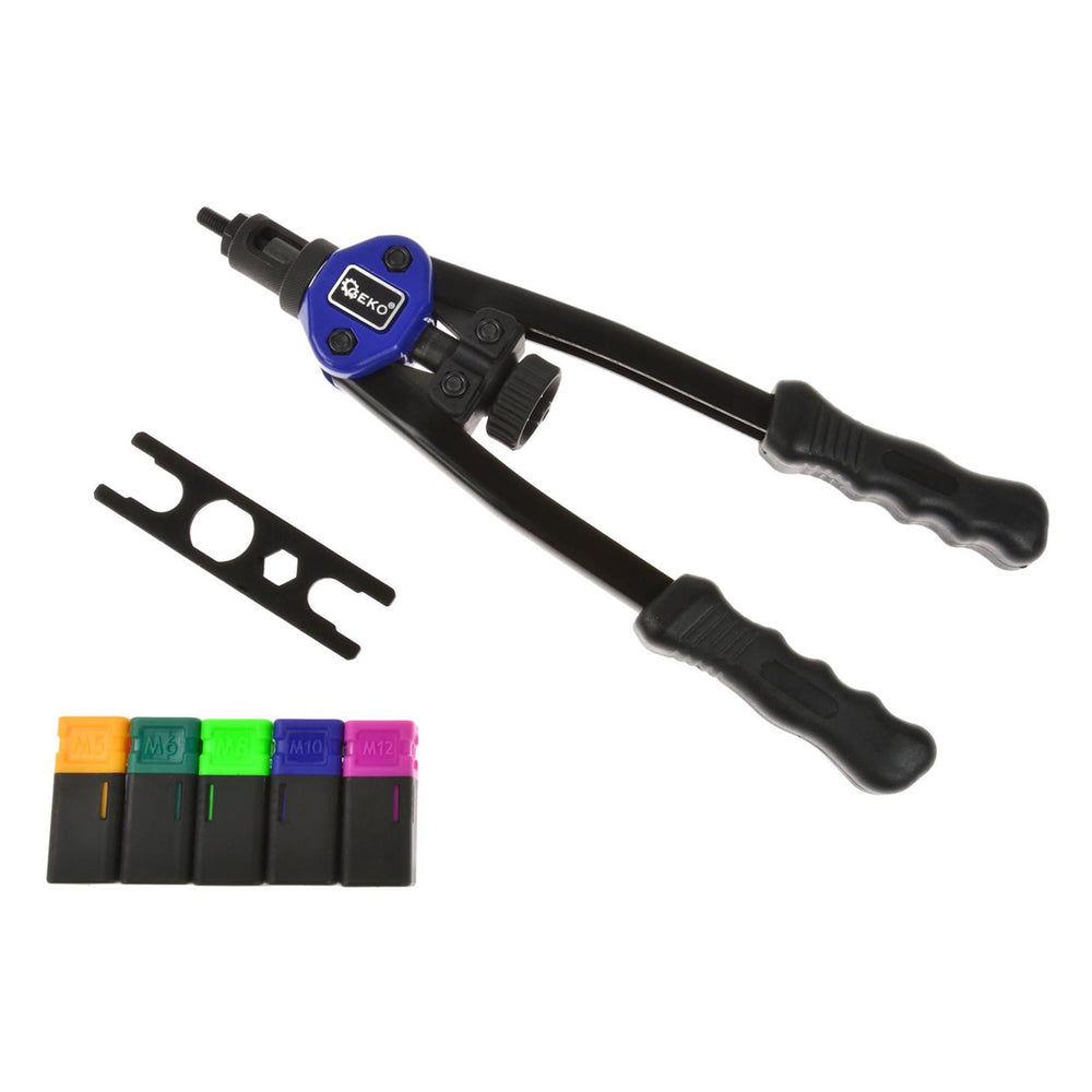 Swt-kit rivettatrice manuale professionale, pinza per rivetti, tenaglia per filettati, dadi ciechi, M5-M12, kit 50 pezzi Geko
