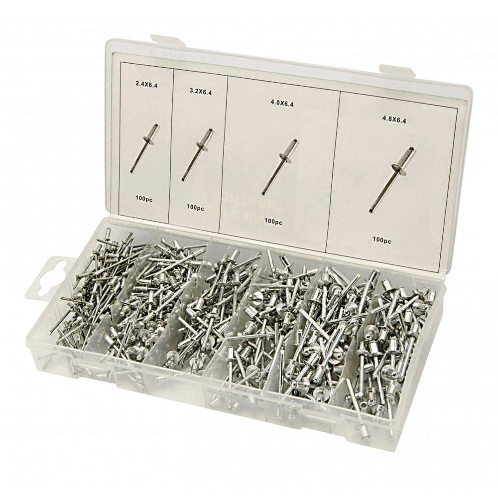 Set-kit rivetti a strappo  2,4 3,2 4 4,8, 400 pezzi