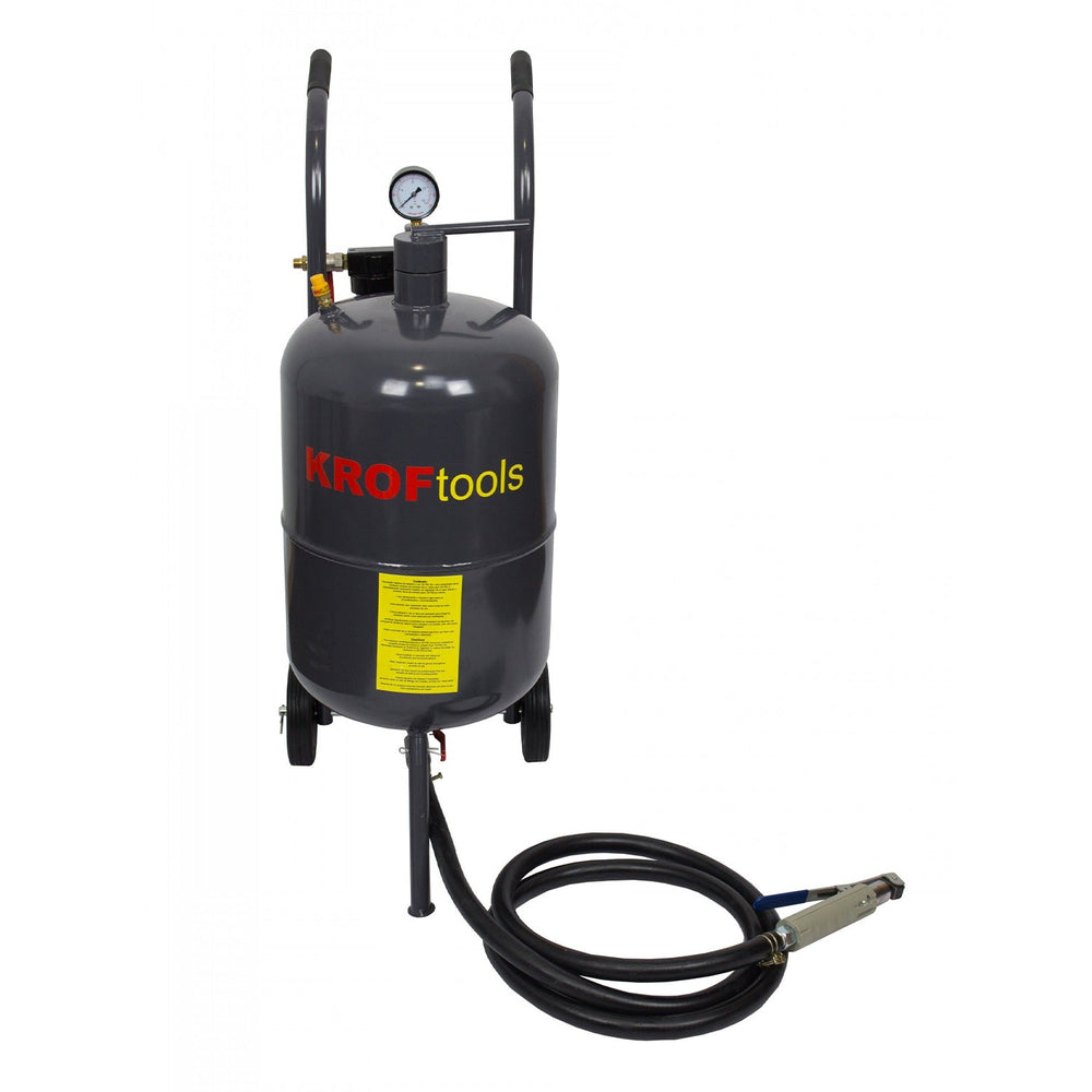 Set-kit sabbiatrice, serbatoio abrasivo portatile, sabbiatura ad aria separatore olio-acqua per rimozione di vernice macchie ruggine,40 litri compressa con tubo e pistola per sabbiare, Kroftools