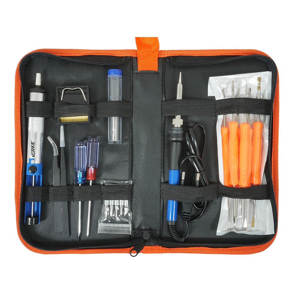 Set-kit saldatore a stagno60w temperatura regolabile 200-450℃ stagnatore elettrico con 5 punte di saldatura, filo, pompa dissaldante, Verke