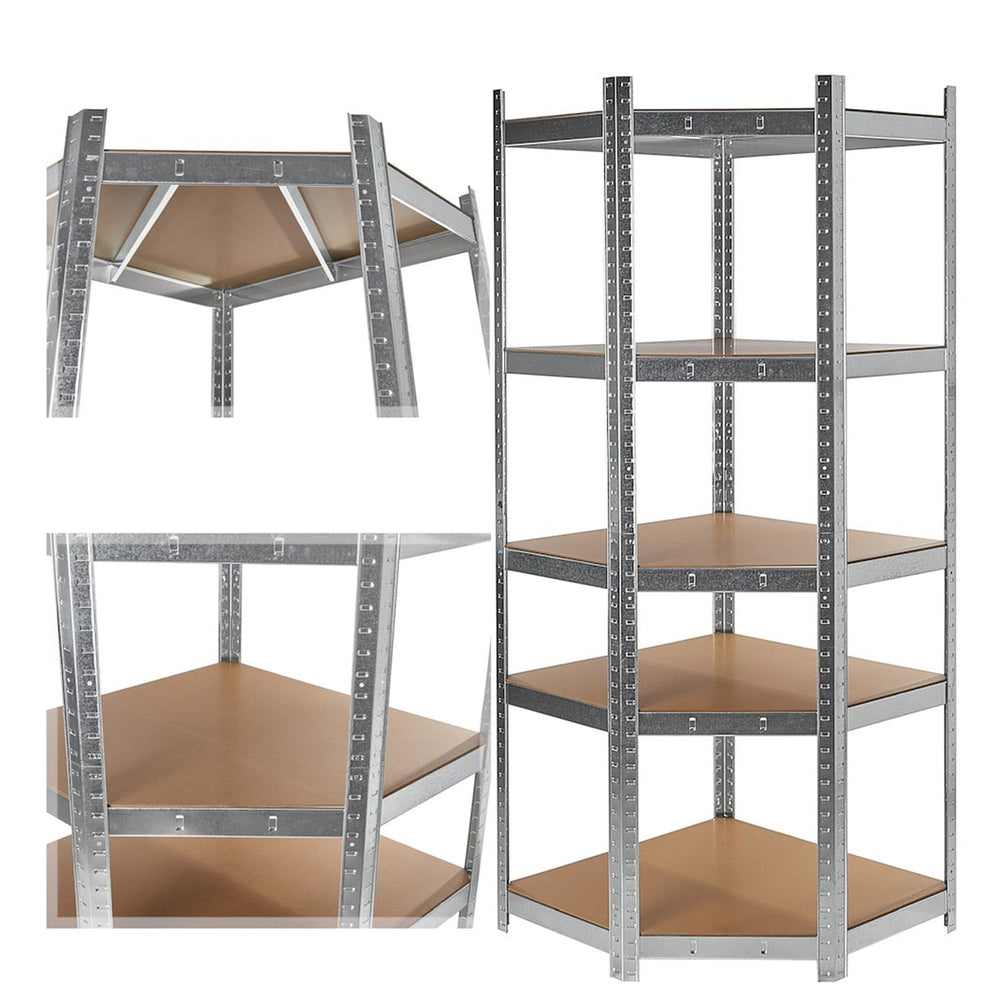 Scaffale angolare, di stoccaggio, per carichi pesanti, 5 ripiani regolabili, MDF, 80 x 40 x 70 cm, 175 kg