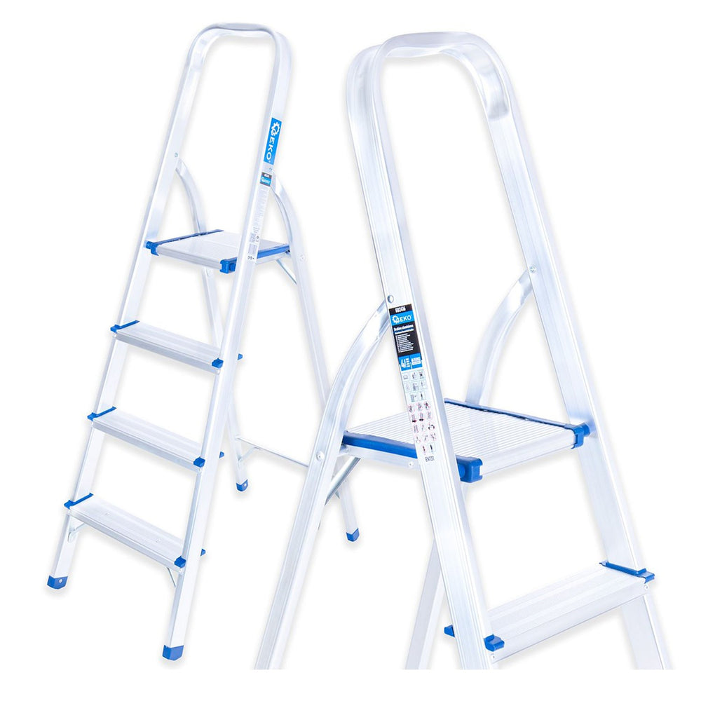 Scala pieghevole in alluminio 4 gradini, portata max 150 kg Geko