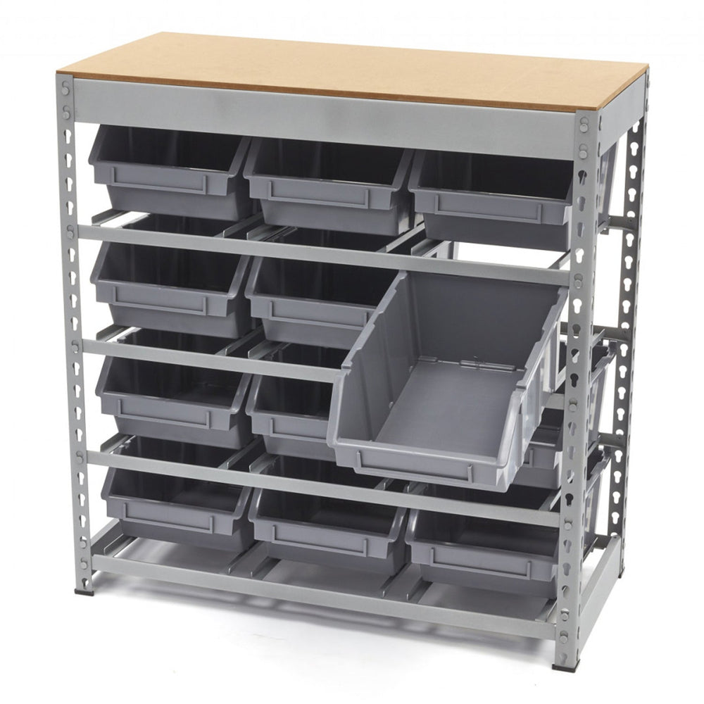 Scaffale portaoggetti con 12 contenitori