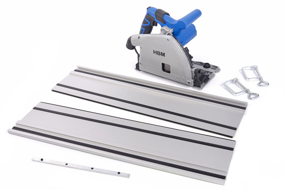 Sega circolare professionale, lama, binario di guida, 1200 W 165mm