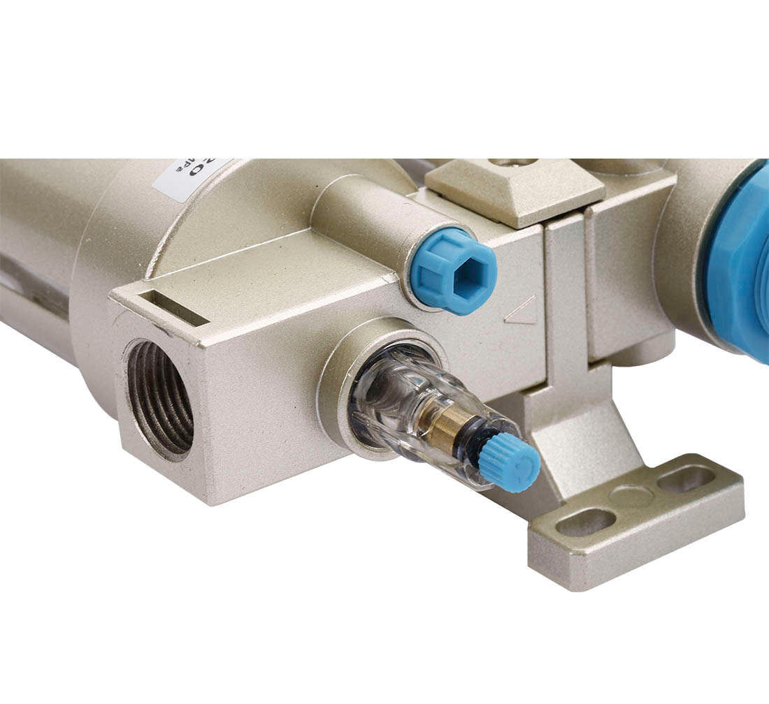 Separatore d'acqua e olio ad aria compressa, riduttore di pressione per compressore, filtro regolatore con manometro 1/2" P-620