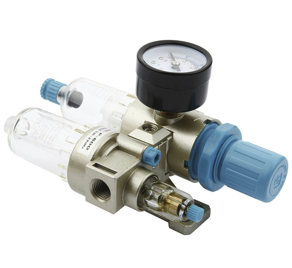 Separatore d'acqua e olio ad aria compressa, riduttore di pressione per compressore, filtro regolatore con manometro 1/4 " P600