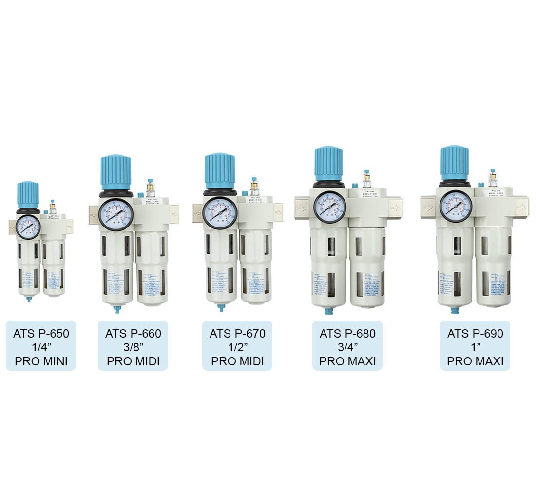 Separatore d'acqua e olio ad aria compressa, riduttore di pressione per compressore, filtro regolatore con manometro 3/4 " P-680 Pro Maxi