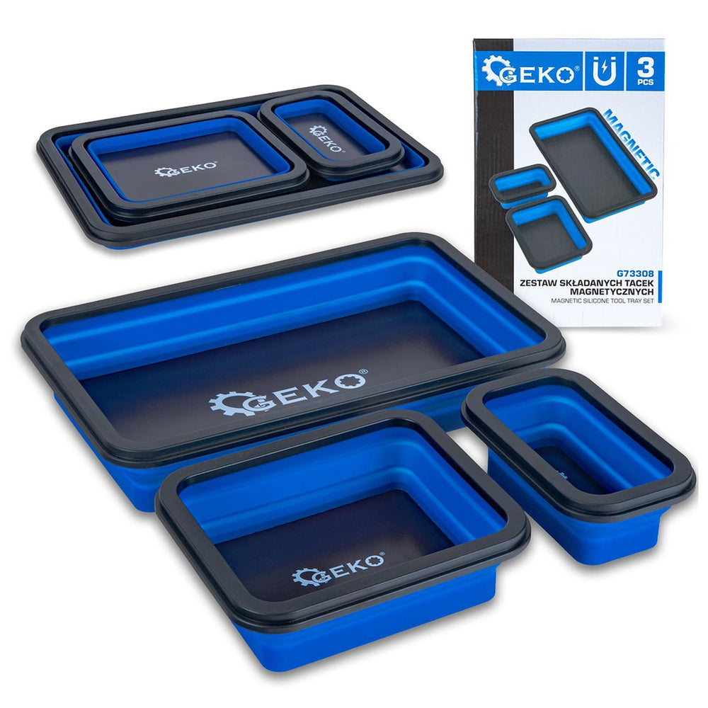 Serie di vaschette magnetiche, silicone pieghevole, 3 pezzi Geko