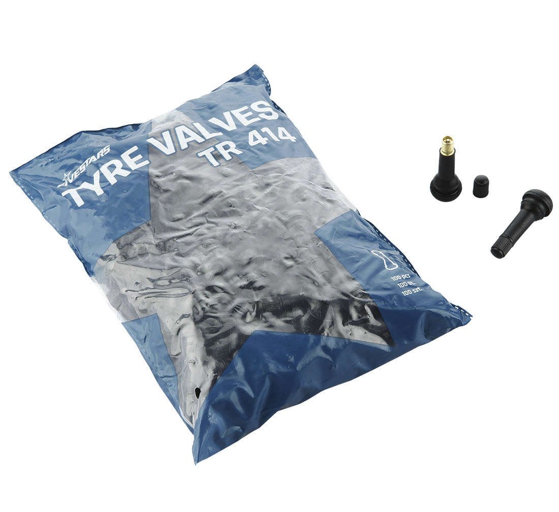 Set-kit 100 valvole di gomma per pneumatici, tubeless, Five Star TR414