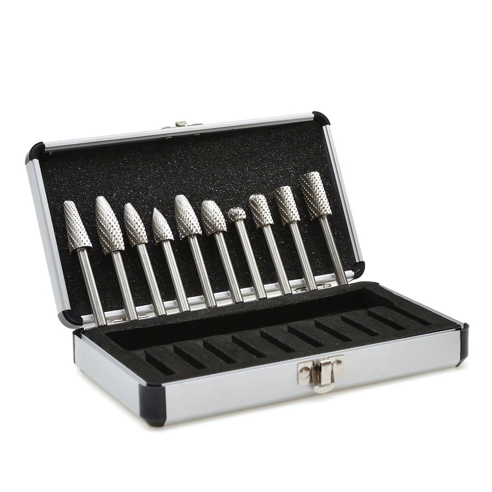Set-kit 10 frese in carburo pieno, testa di affilatura per intaglio su legno, lucidatura metalli, incisione, foratura, Hbm