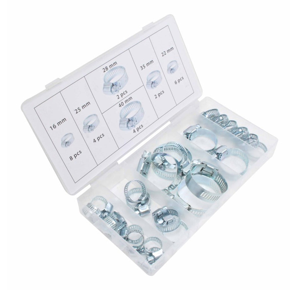Set-kit 26 fascette stringitubo regolabili tubi ,per applicazioni tubature automobilistiche e meccaniche, collari in acciaio, con viti di fissaggio, Asta