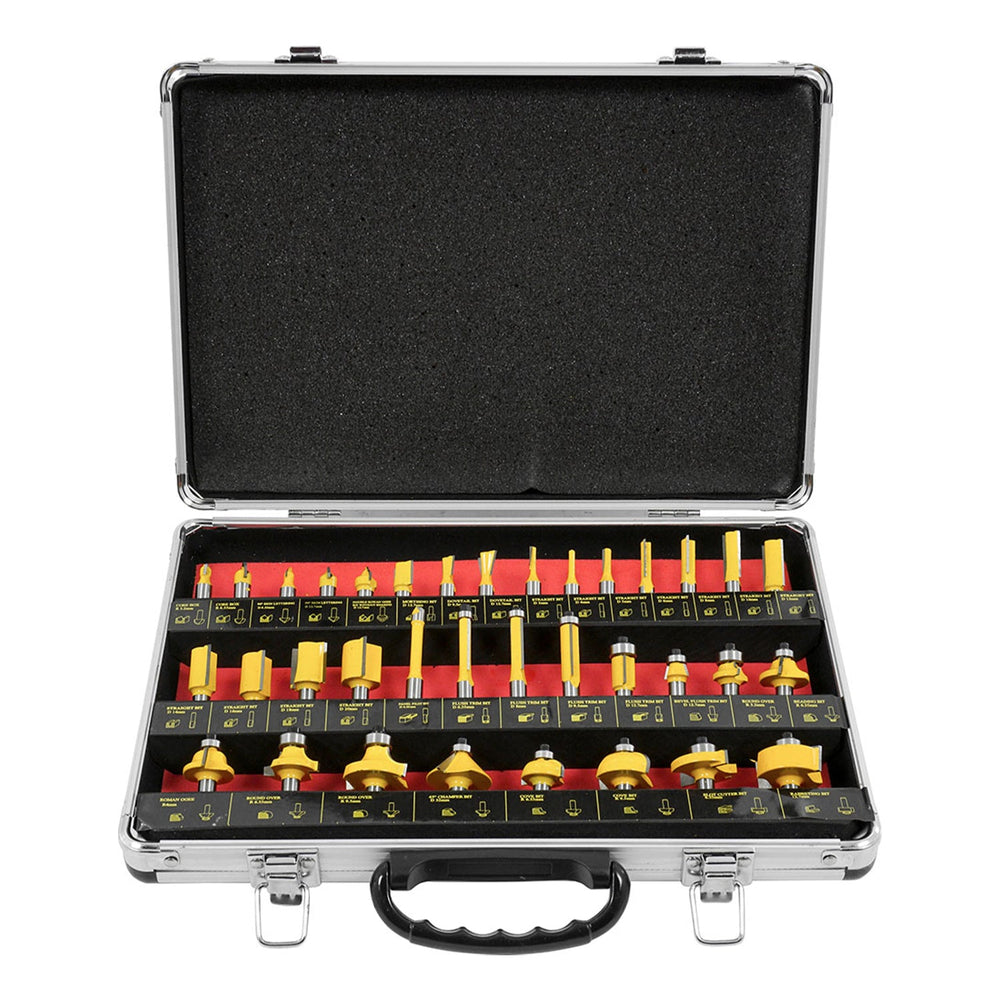Set-kit 35 frese per scanalatura del legno, punte da taglio legno in acciaio,, 8 mm,HSS , Notig