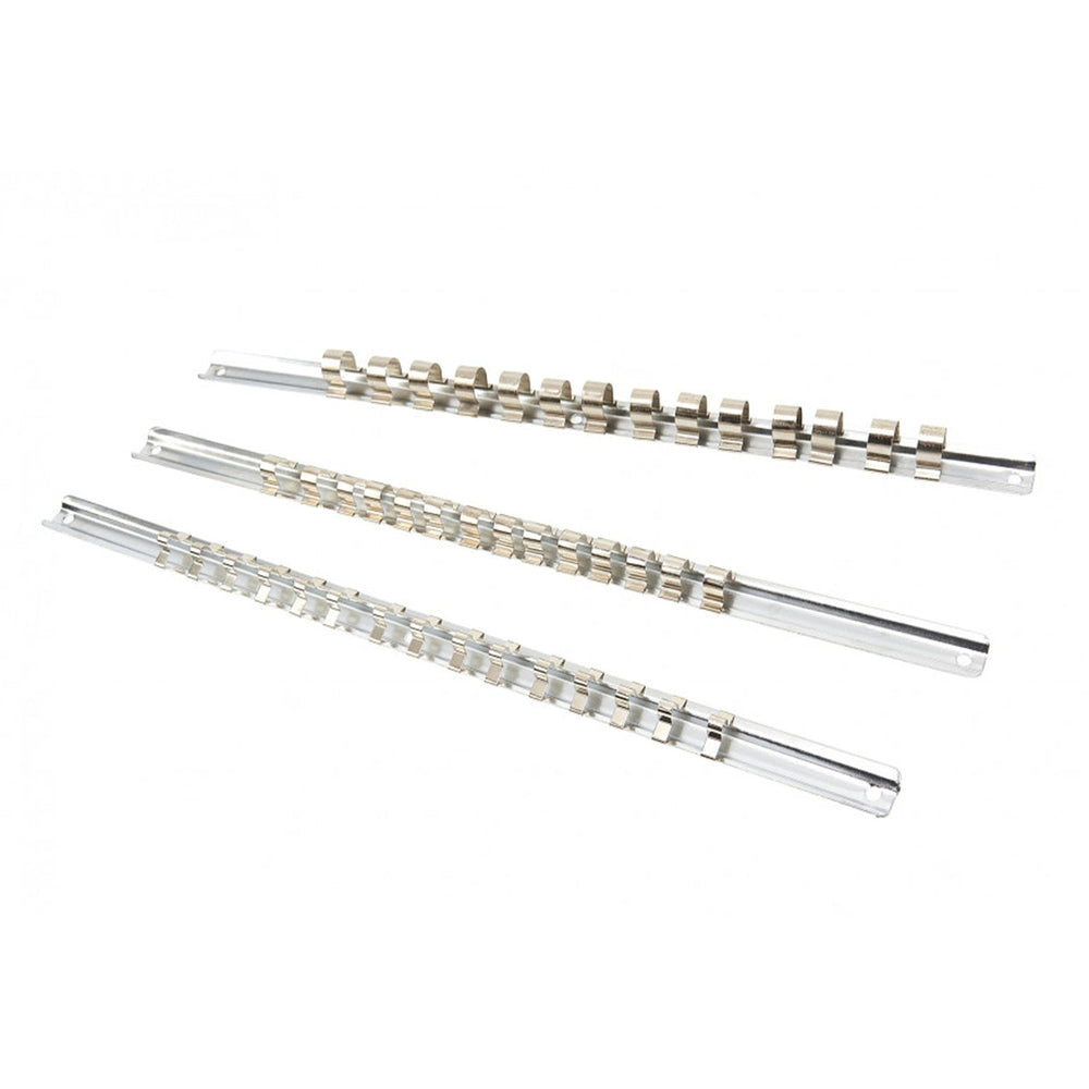 Set-kit 3 supporto porta chiavi a bussola  1/2"3/8"1/4" , organizer con guida in metallo per attrezzi in garage Hbm