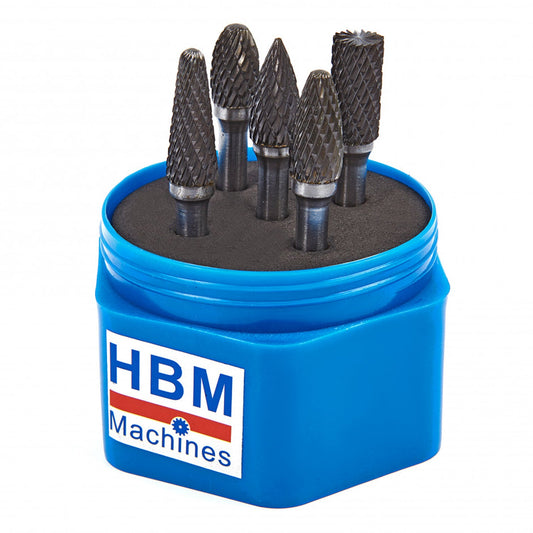 Set-kit 5 frese in carburo pieno, testa di affilatura per intaglio su legno, lucidatura metalli, incisione, foratura