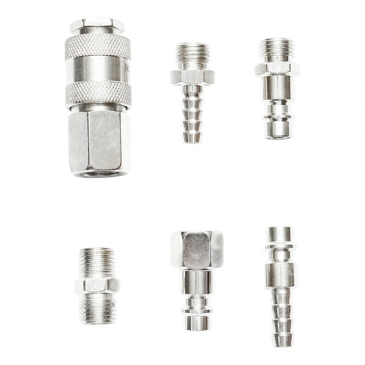 Set-kit attacchi rapidi raccordi aria compressa, 1/4", raccordo per connettori 6 pezzi