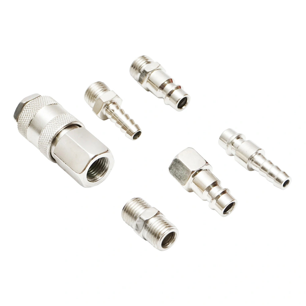Set-kit attacchi rapidi raccordi aria compressa, 1/4", raccordo per connettori 6 pezzi