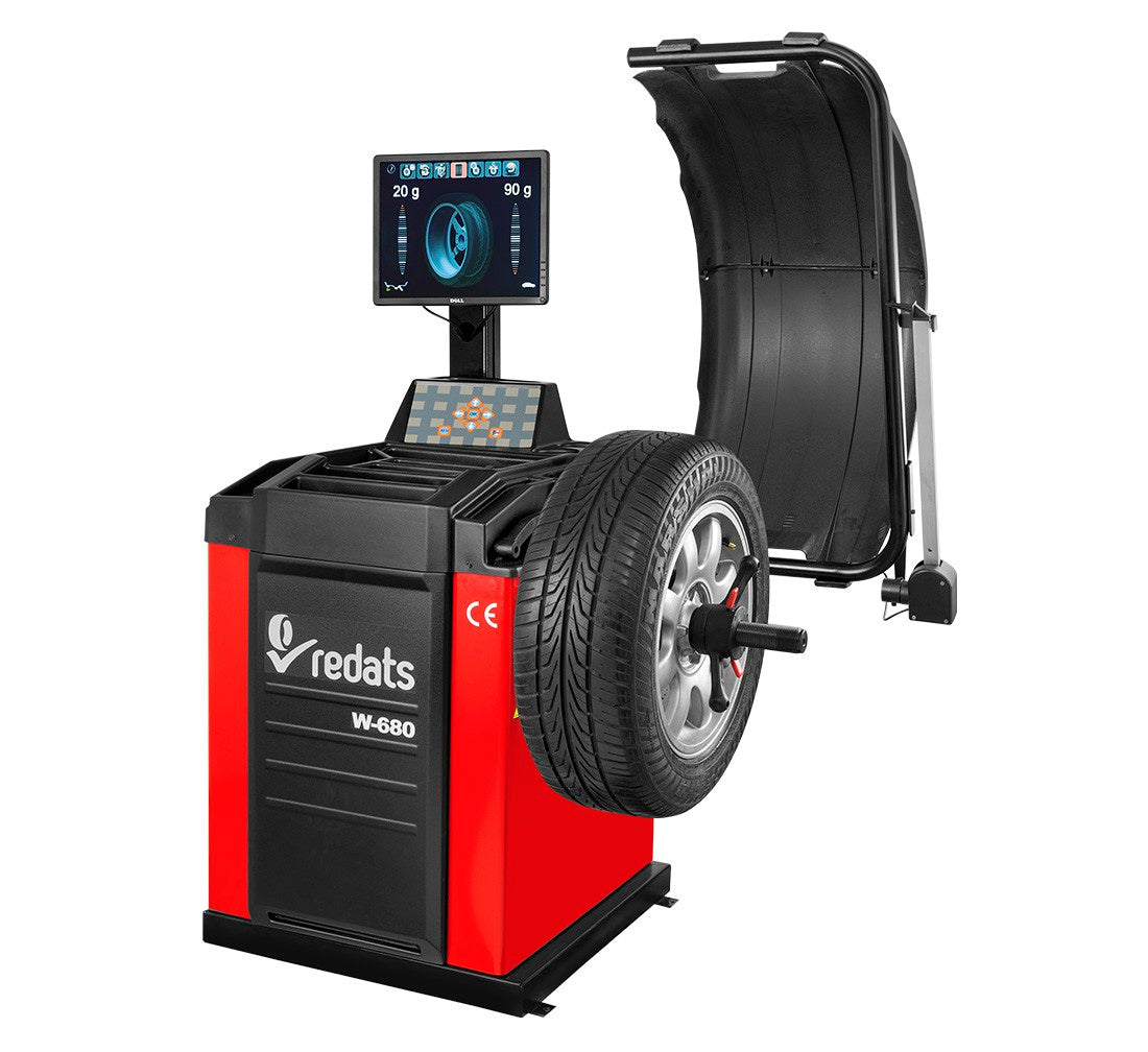 Set-kit attrezzatura gommista 24" W-680: equilibratrice + smontagomme Runflat + pistola a impulsi 1900 Nm