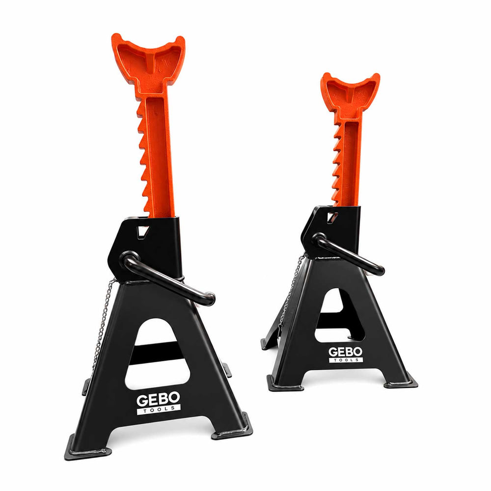 Set-kit cavalletti di supporto con portata di 3 tonnellate, incluso perno di bloccaggio, regolabili in altezza,288 mm-425 mm Gebo Tools