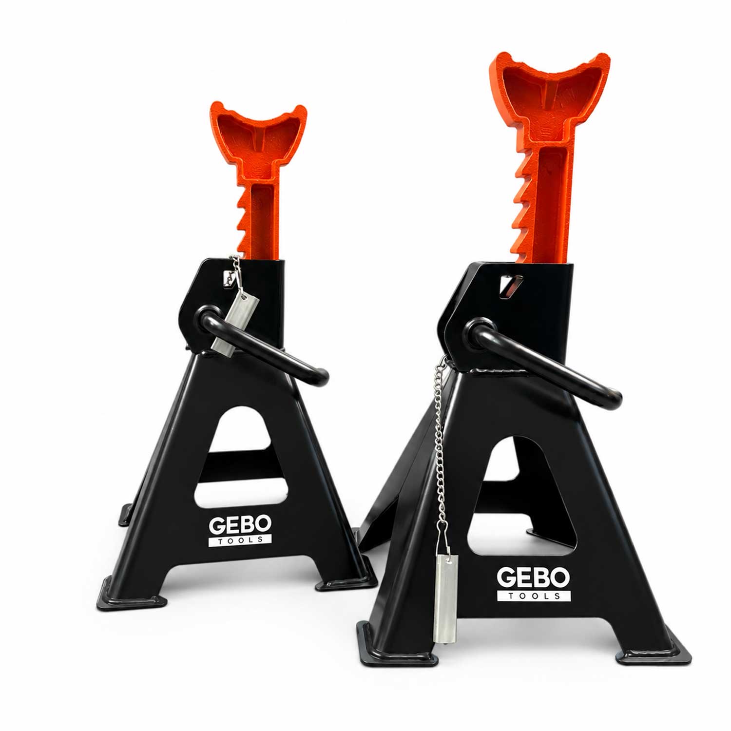 Set-kit cavalletti di supporto con portata di 3 tonnellate, incluso perno di bloccaggio, regolabili in altezza,288 mm-425 mm Gebo Tools