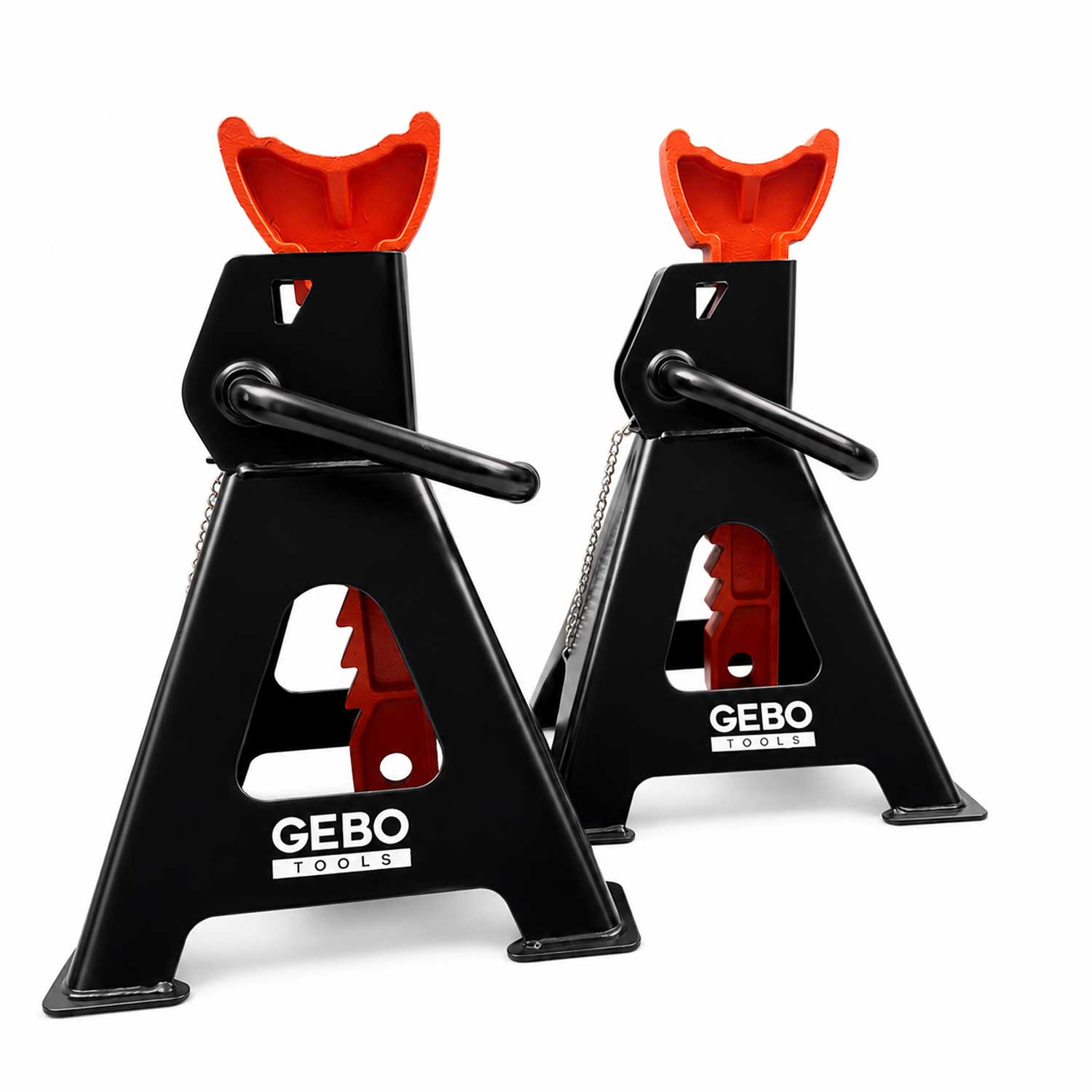 Set-kit cavalletti di supporto con portata di 3 tonnellate, incluso perno di bloccaggio, regolabili in altezza,288 mm-425 mm Gebo Tools