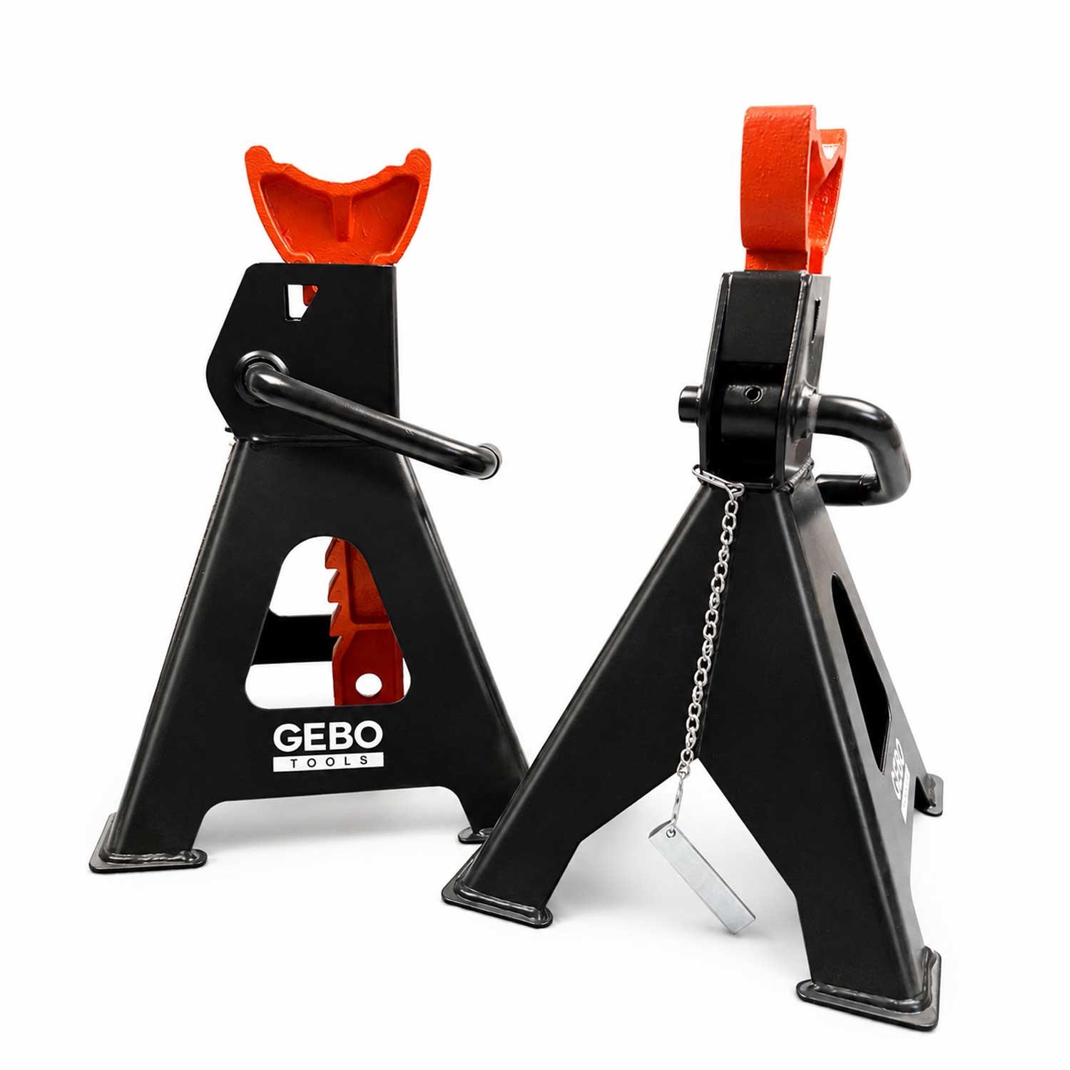 Set-kit cavalletti di supporto con portata di 3 tonnellate, incluso perno di bloccaggio, regolabili in altezza,288 mm-425 mm Gebo Tools