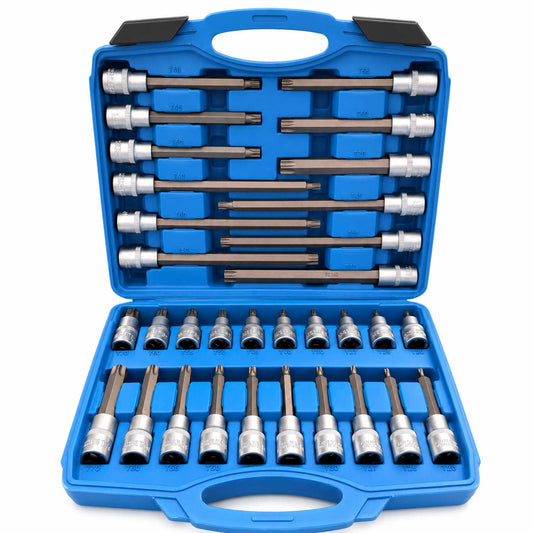 Set-kit chiavi a bussola con inserti Torx lunghi 1/2", 32 pezzi Gebo Tools