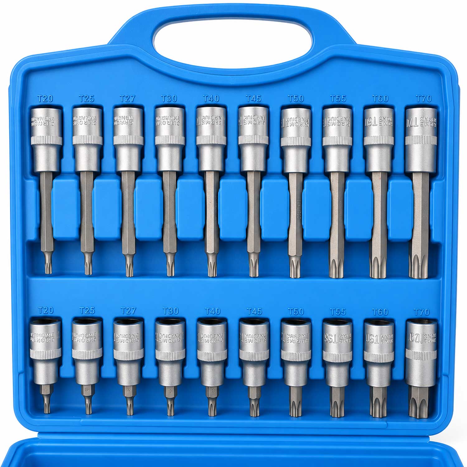 Set-kit chiavi a bussola con inserti Torx lunghi 1/2", 32 pezzi Gebo Tools