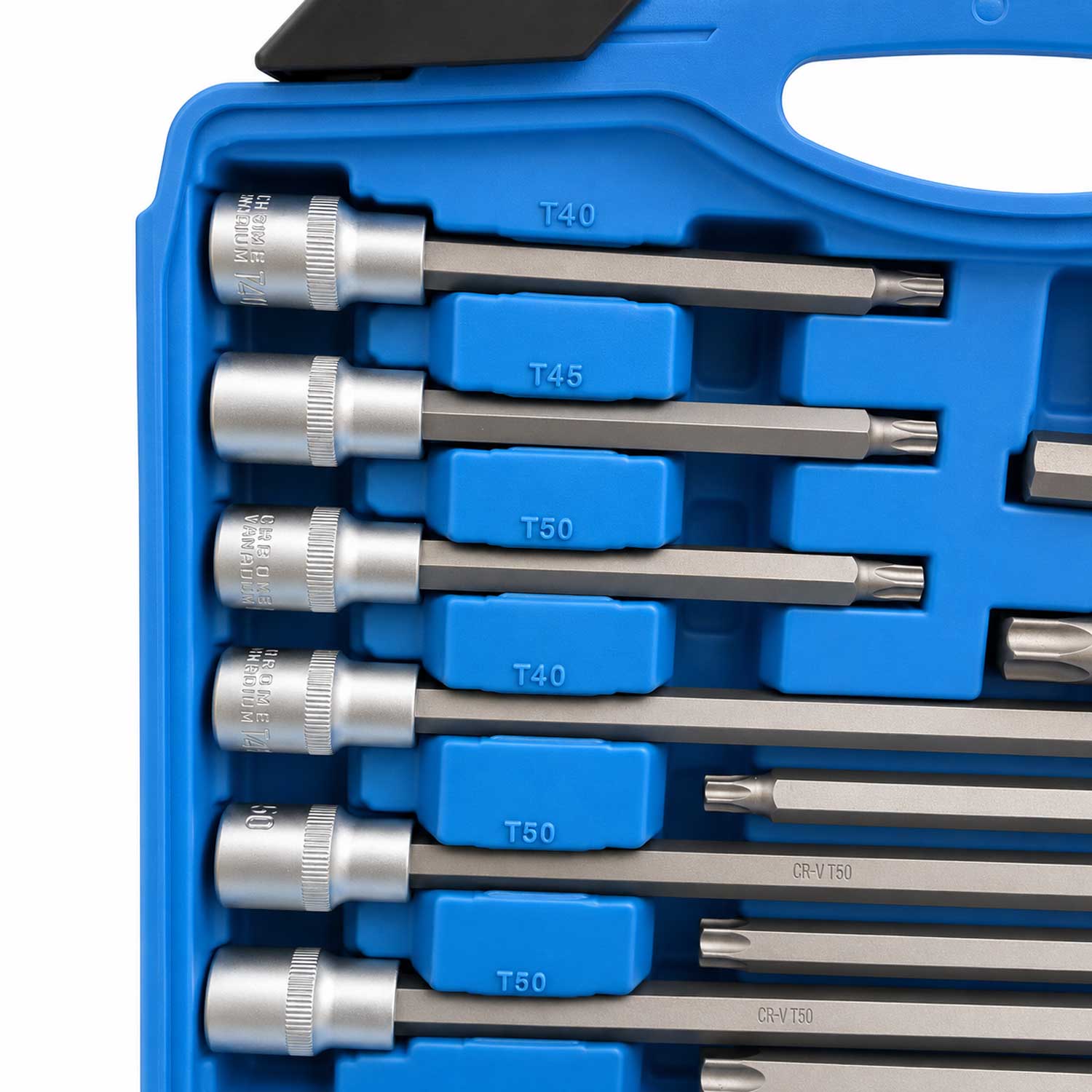 Set-kit chiavi a bussola con inserti Torx lunghi 1/2", 32 pezzi Gebo Tools
