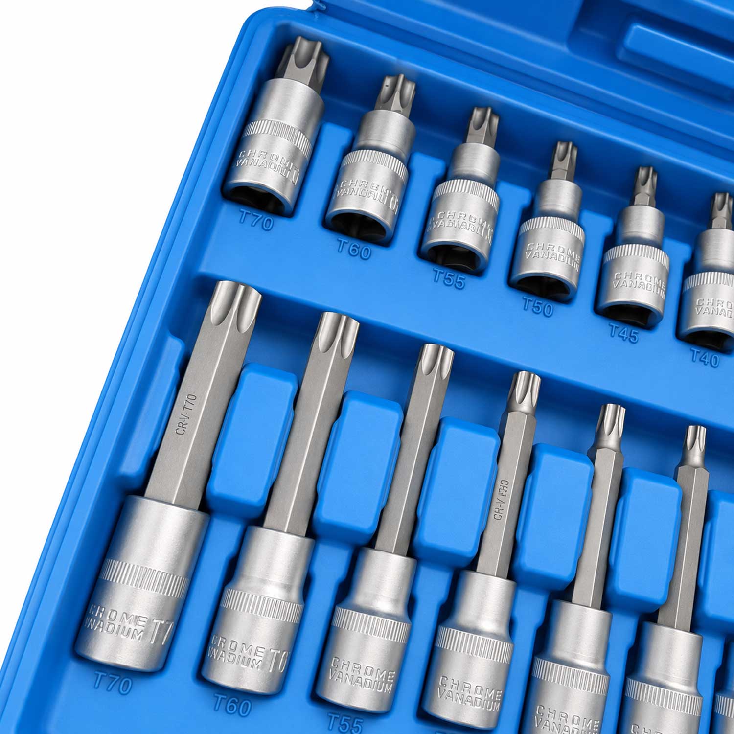 Set-kit chiavi a bussola con inserti Torx lunghi 1/2", 32 pezzi Gebo Tools