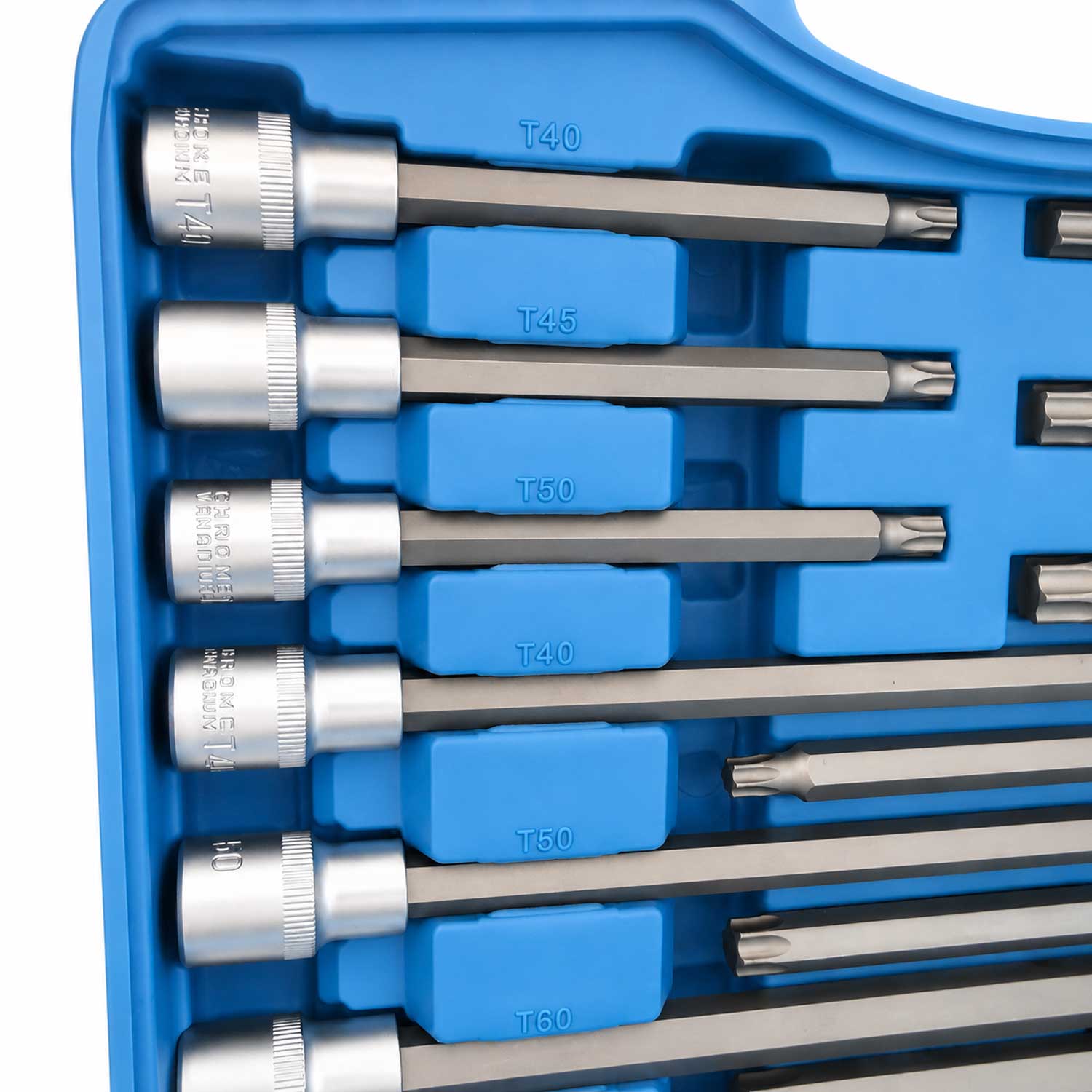 Set-kit chiavi a bussola con inserti Torx lunghi 1/2", 32 pezzi Gebo Tools