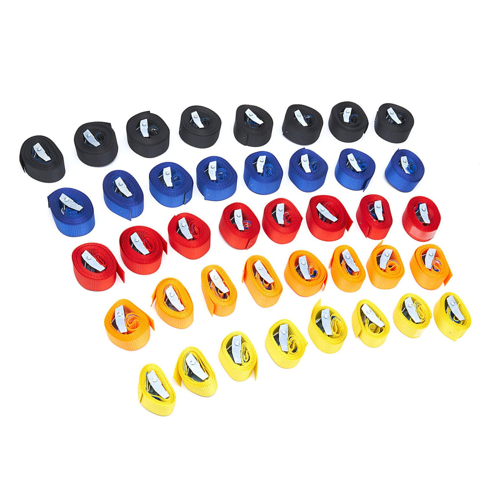 Set-kit cinghie a cricchetto, di ancoraggio con tenditore , capacità fino a 250 kg, 40 pezzi Hbm