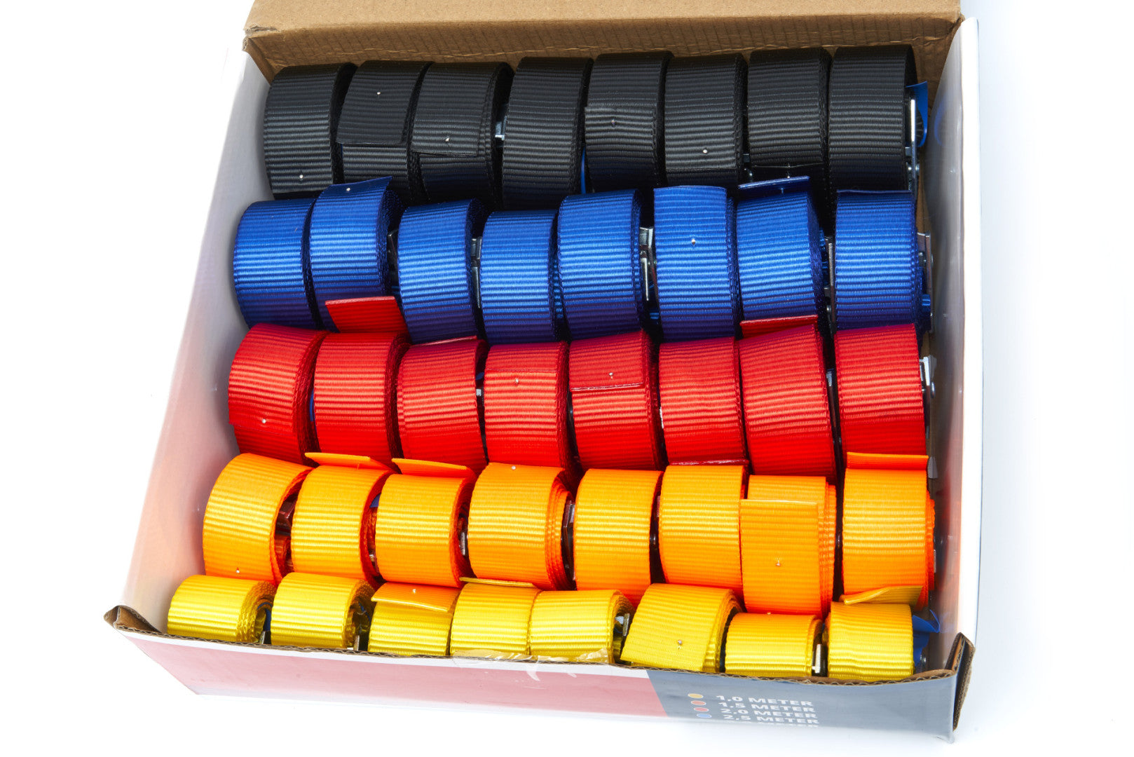 Set-kit cinghie a cricchetto, di ancoraggio con tenditore , capacità fino a 250 kg, 40 pezzi Hbm