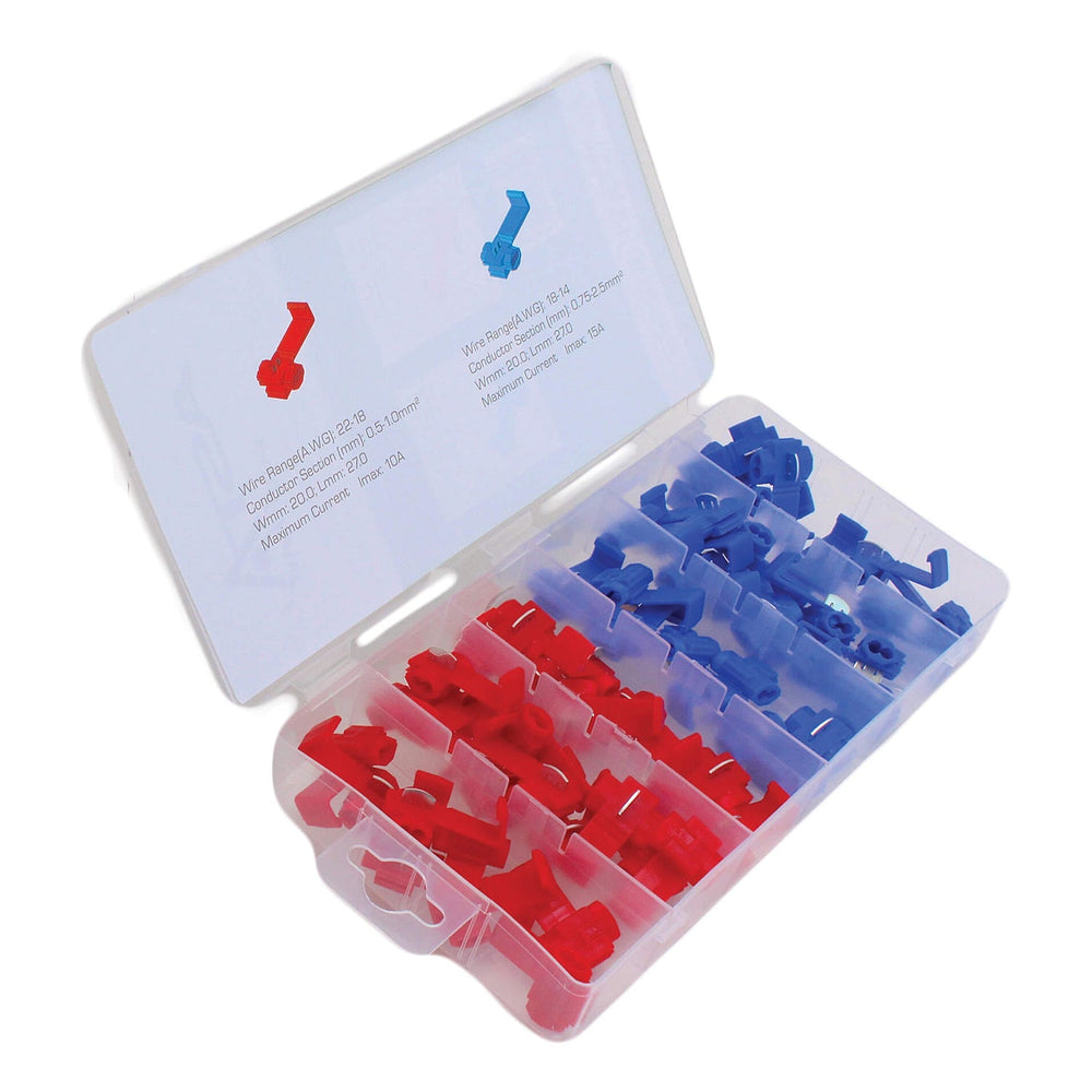 Set-kit connettori elettrici rapidi, connettore per filo compatto,di giunzione per circuito in linea 22-18 e 18-14 AWG,50 pezzi
