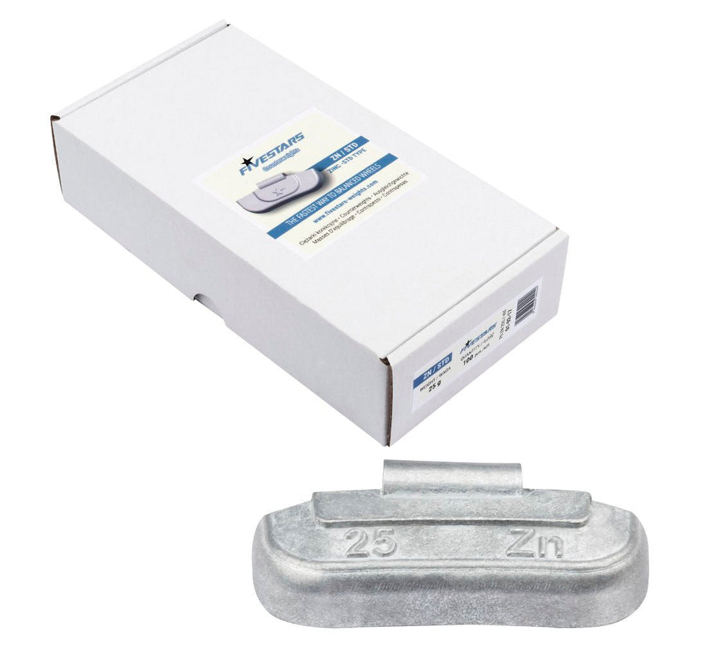 Set-kit contrappesi assortiti per equilibratura ruote in acciaio auto, pesi cerchi, 25 g 100 pezzi