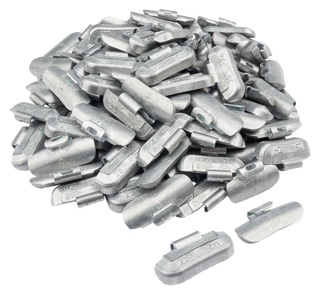 Set-kit contrappesi assortiti per equilibratura ruote in acciaio auto, pesi cerchi, 25 g 100 pezzi