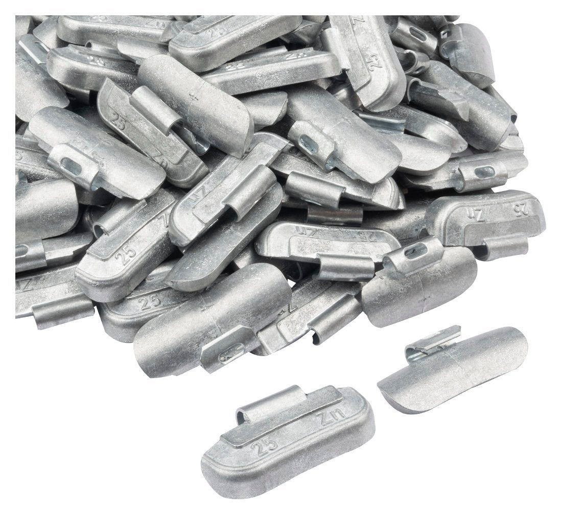 Set-kit contrappesi assortiti per equilibratura ruote in acciaio auto, pesi cerchi, 25 g 100 pezzi