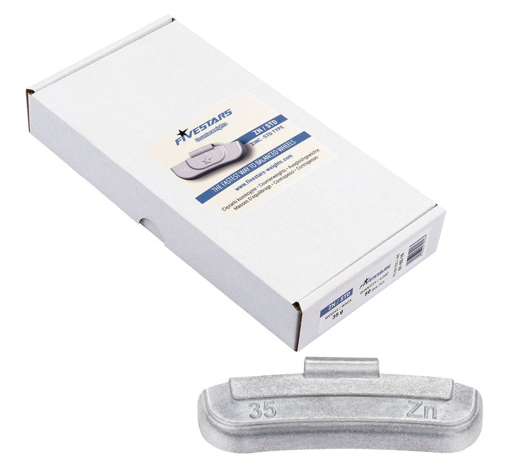 Set-kit contrappesi assortiti per equilibratura ruote in acciaio auto, pesi cerchi, 35 g 50 pezzi Zn