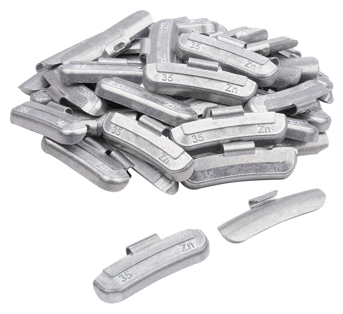 Set-kit contrappesi assortiti per equilibratura ruote in acciaio auto, pesi cerchi, 35 g 50 pezzi Zn