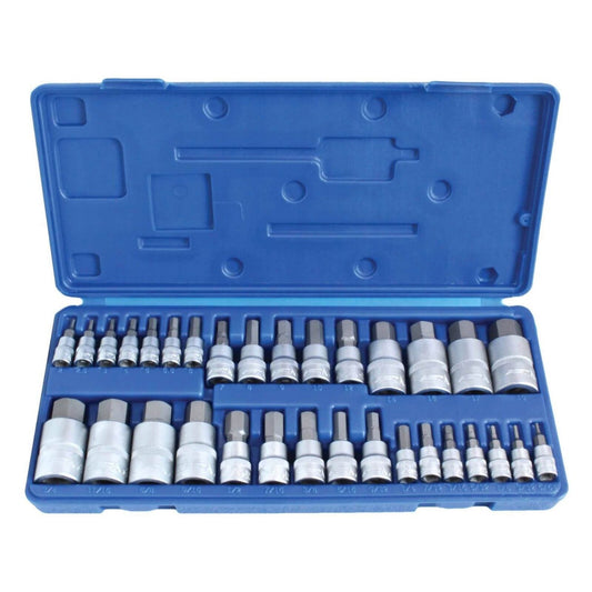 Set di bussole esagonali 1/4" 3/8" 1/2" e set di bit CR-V, 32 pezzi