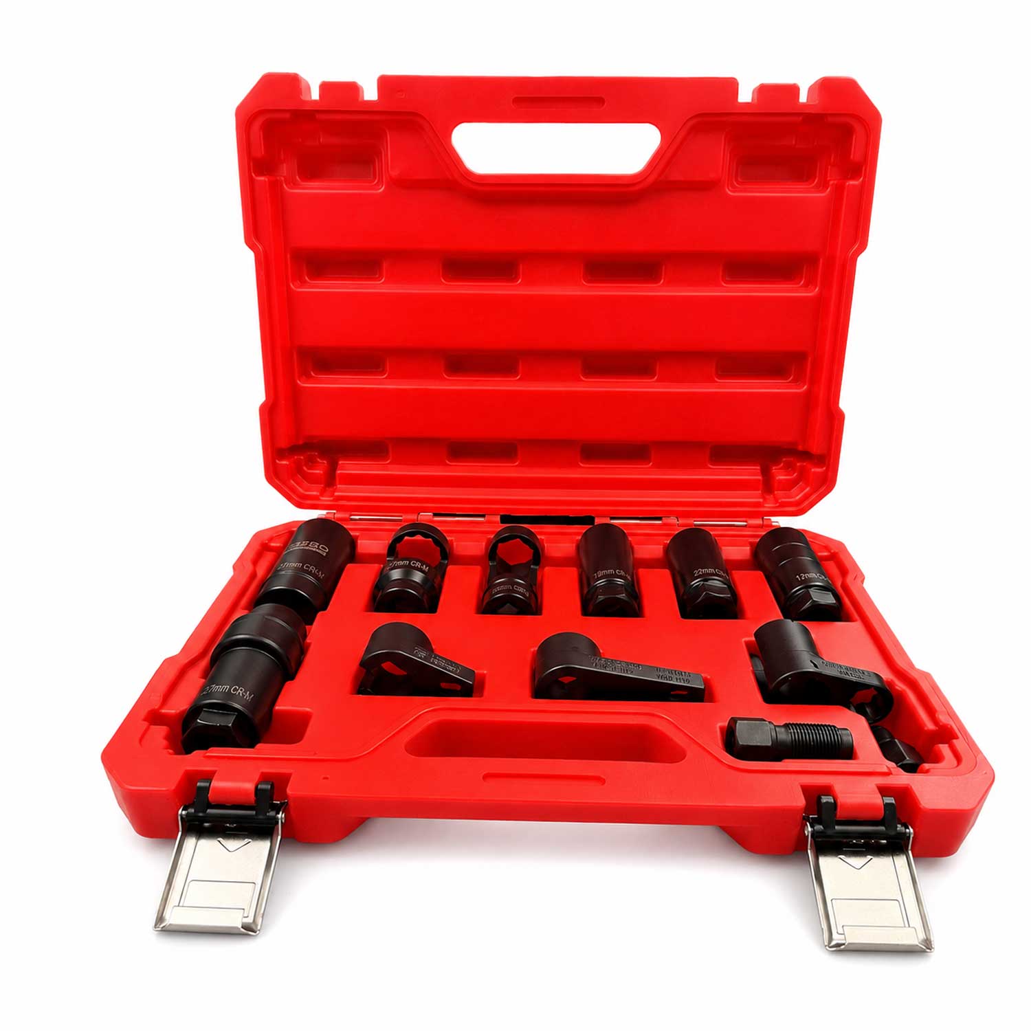 Set-kit di bussole speciali a impatto per sonda,sensori lambda e iniettori compatibile con VW, Audi, BMW, Mercedes, Ford, Opel, Peugeot, Citroen, Renault, Seat, Skoda 11 pezzi Gebo Tools