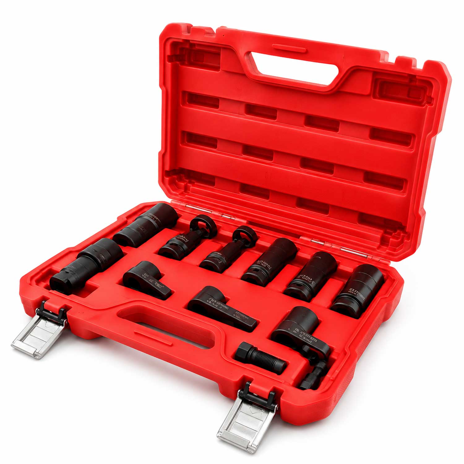 Set-kit di bussole speciali a impatto per sonda,sensori lambda e iniettori compatibile con VW, Audi, BMW, Mercedes, Ford, Opel, Peugeot, Citroen, Renault, Seat, Skoda 11 pezzi Gebo Tools