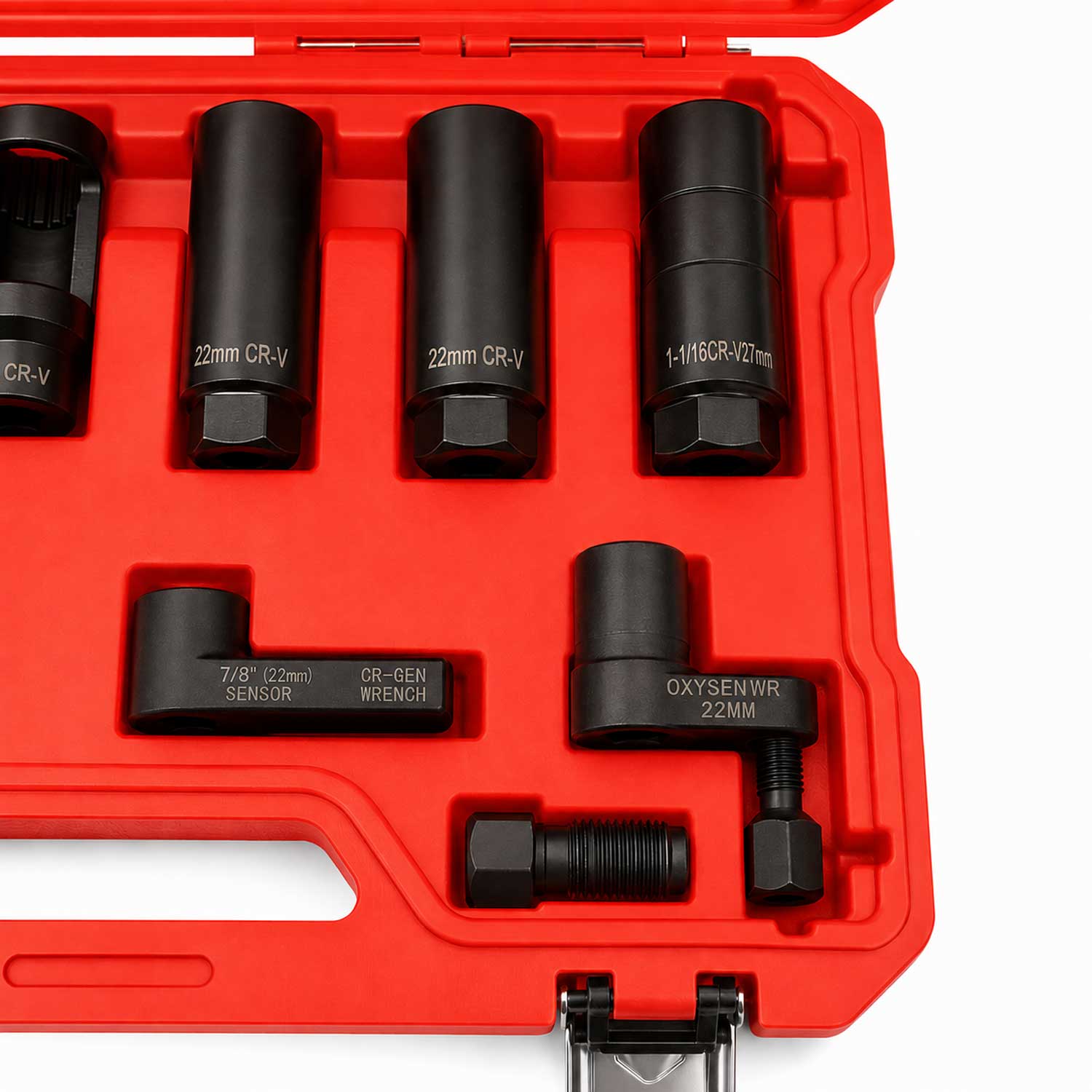 Set-kit di bussole speciali a impatto per sonda,sensori lambda e iniettori compatibile con VW, Audi, BMW, Mercedes, Ford, Opel, Peugeot, Citroen, Renault, Seat, Skoda 11 pezzi Gebo Tools